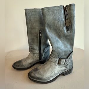 Roan Women’s 7.5 Token Leather Boots Epica Black Moto Western Fashion Buckle